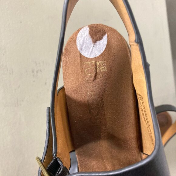 White Mountain Footbeds Altheda Black Sz 9M Block Wood Heels Y2K Sandals Shoes - Picture 7 of 10